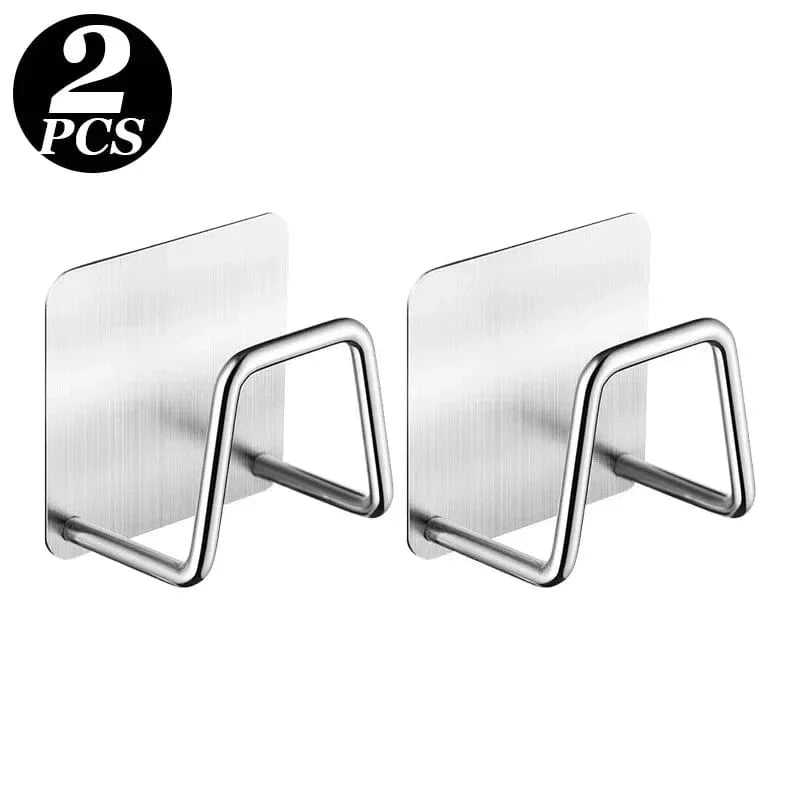 1-6 stycken kökets hållare för diskmedel i rostfritt stål, självhäftande dränerings- och torkställ för köket, väggkrokar för förvaring, 2 stycken