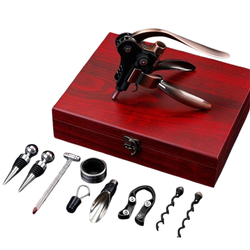 Dubbelt spakskruvset i trä för sommelier