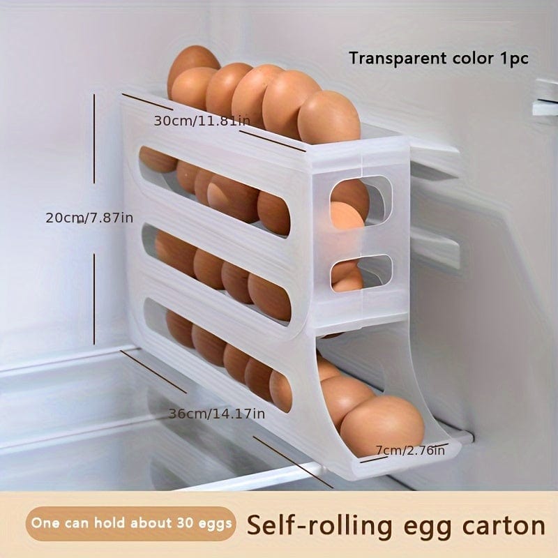Automatisk Förvaringslåda för Ägg i Polypropen - Äggorganisatör för Kylskåp (30 Ägg) Transparent Färg