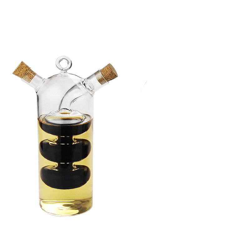 Transparent italiensk flaska duo olja och vinäger