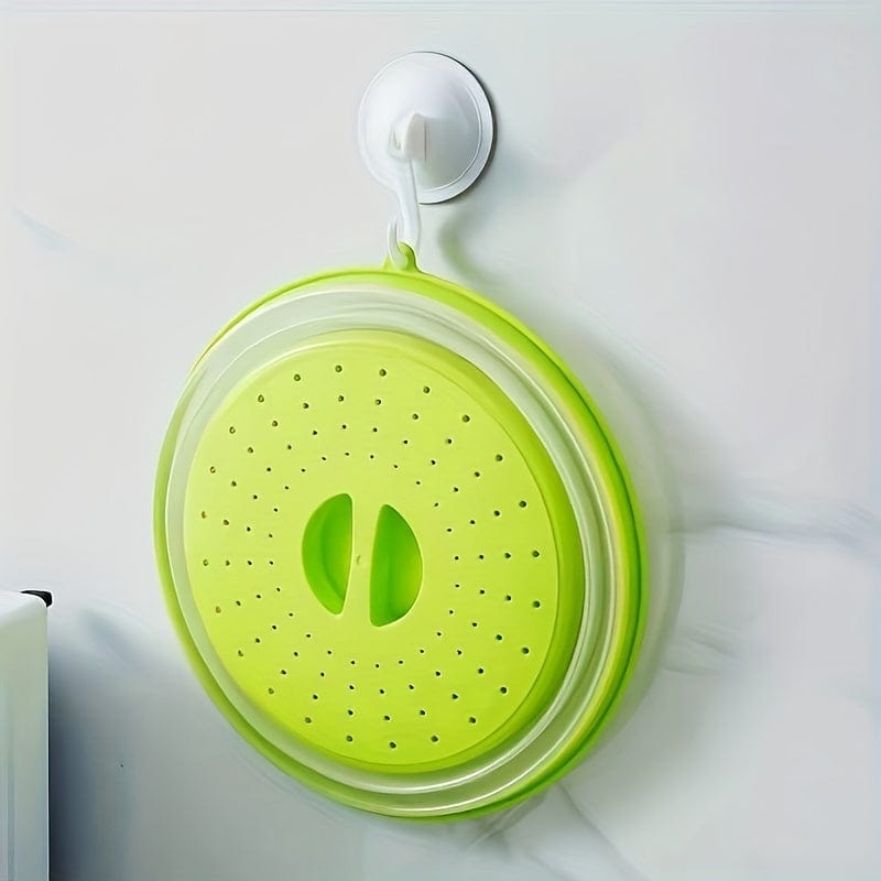 Fällbart Ventilerat Mikrovågslock med Handtag, Tvättbart Matfilter, Kökstillbehör