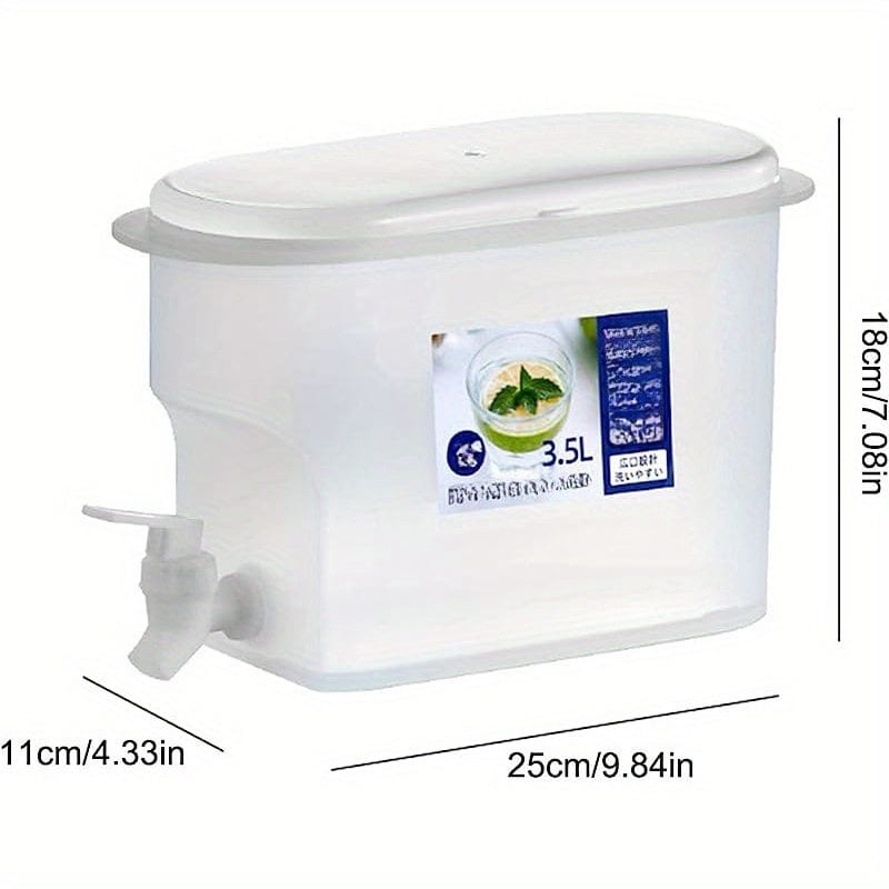 Distributionsapparat för Drycker i Plast med Kran - XXL Kapacitet - Idealisk för Kylskåp - Frukttekrus och Limonadflaska - Hemaccessoarer 3.5L