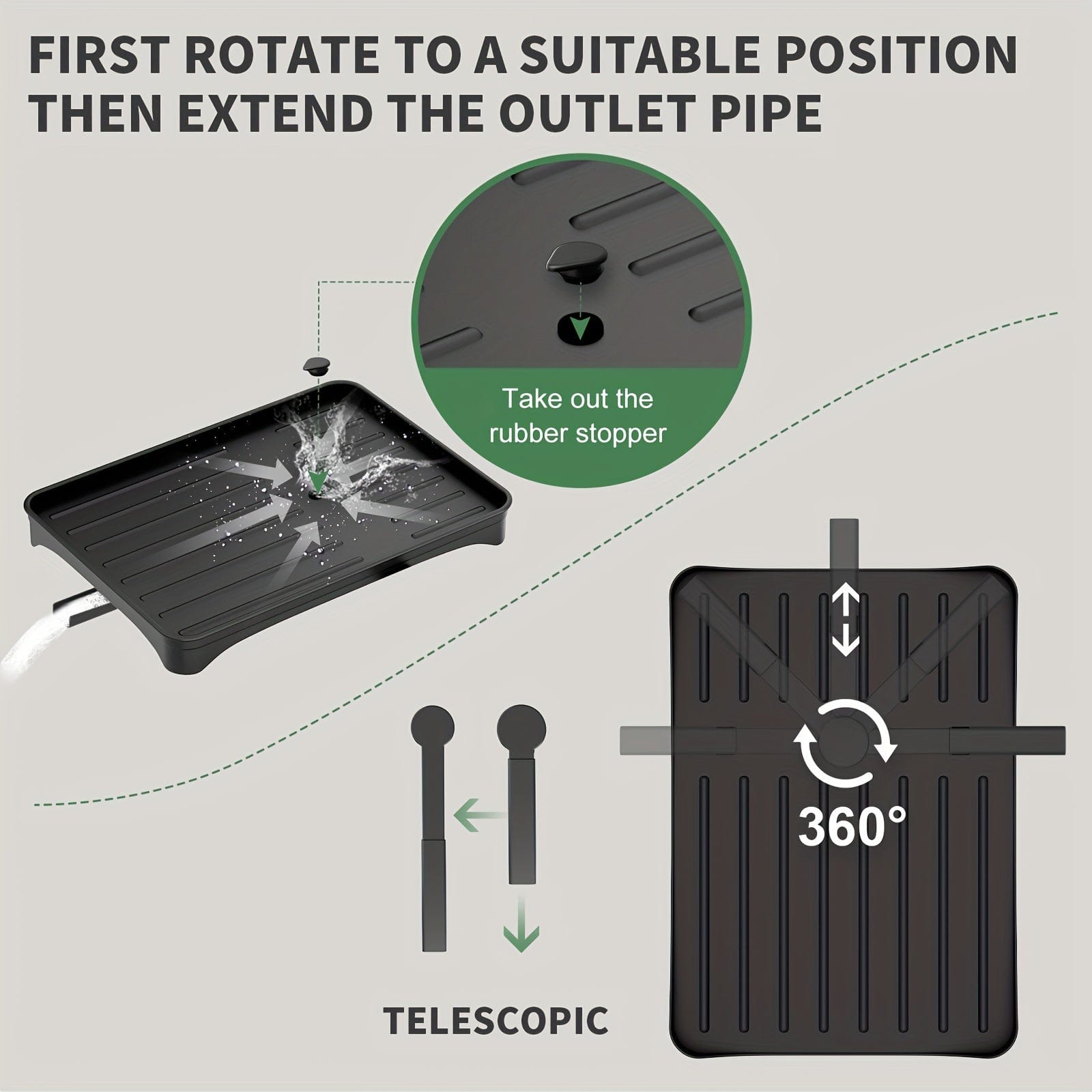 Dubbelt våningsdiskställ med bestickhållare och avrinningsställ, Multifunktionell diskplatsbyggare, Stort kapacitet, För köksbänken.