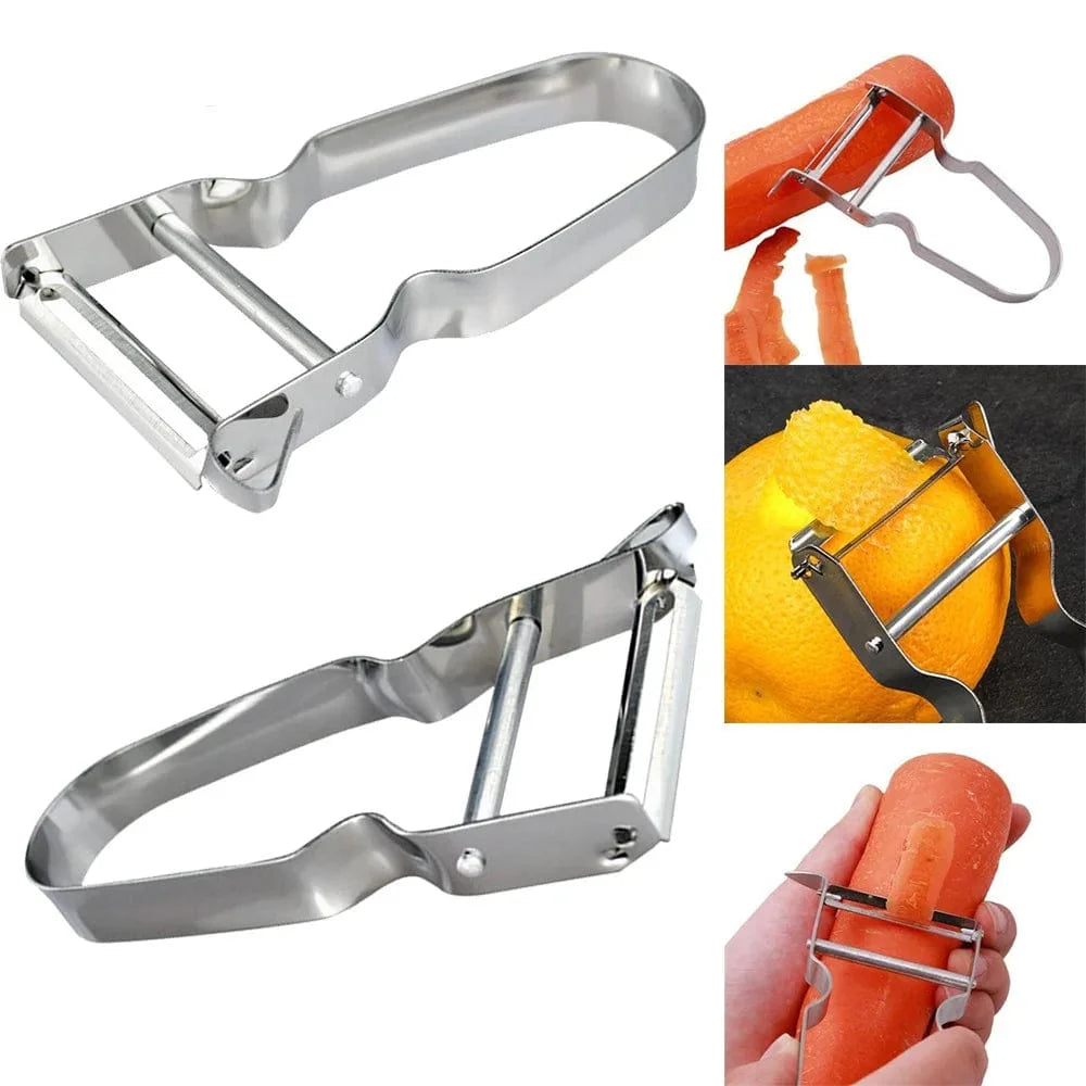 Magiskt Trio Skalborttagare i Rostfritt Stål U-typ - Ekologiskt Kökverktyg