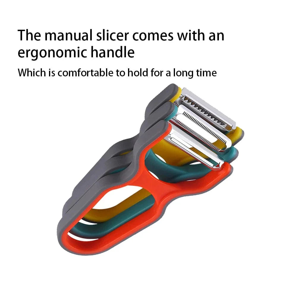 Grönsaksskalare i rostfritt stål multifunktion x3 Röd Set köksredskap 3 delar i slumpmässig färg