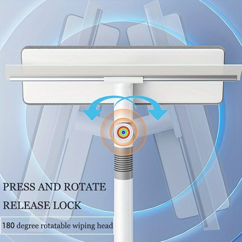 Teleskopisk 2-i-1 Fönsterputsare, Rotationsmopp och Skrapa, Fönsterskrapa, Bil Vindruteskrapa 1 st