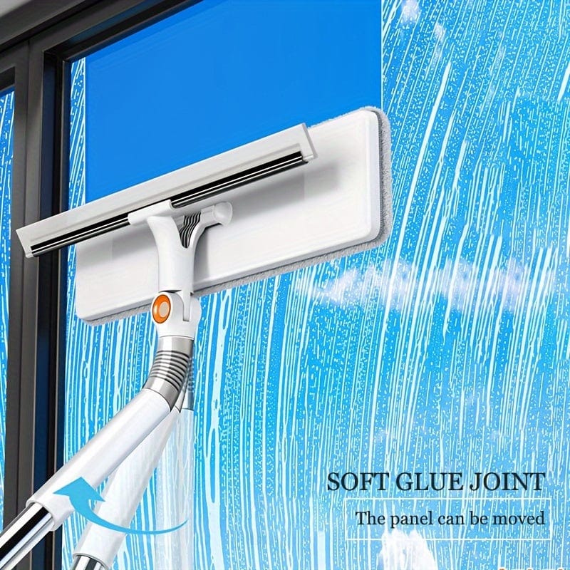 Teleskopisk 2-i-1 Fönsterputsare, Rotationsmopp och Skrapa, Fönsterskrapa, Bil Vindruteskrapa 1 st