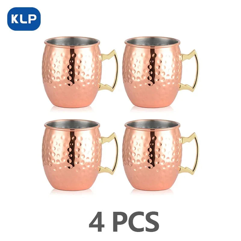 Set med 2 Moscow Mule Muggar i Rostfritt Stål med Roséguld - Barpresent (16,9 oz) 4PCS Roséguld / 500ml
