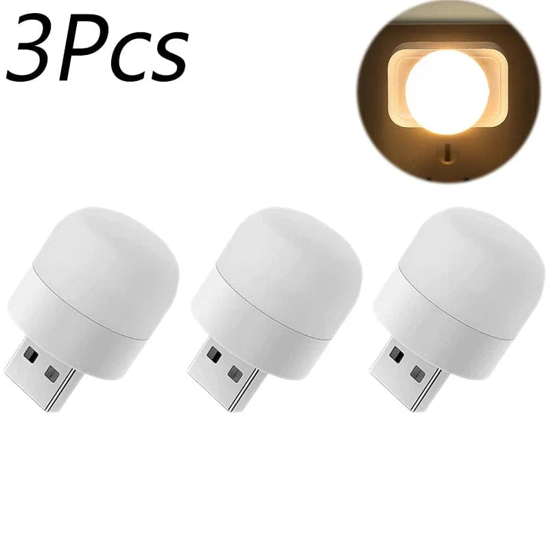 Mini USB-lampa för läsning varm vit uppladdningsbar 1-10 st 3 st varm