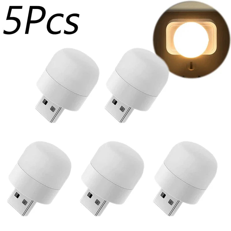 Mini USB-lampa för läsning Varmvit uppladdningsbar 1-10 st 5 st varm