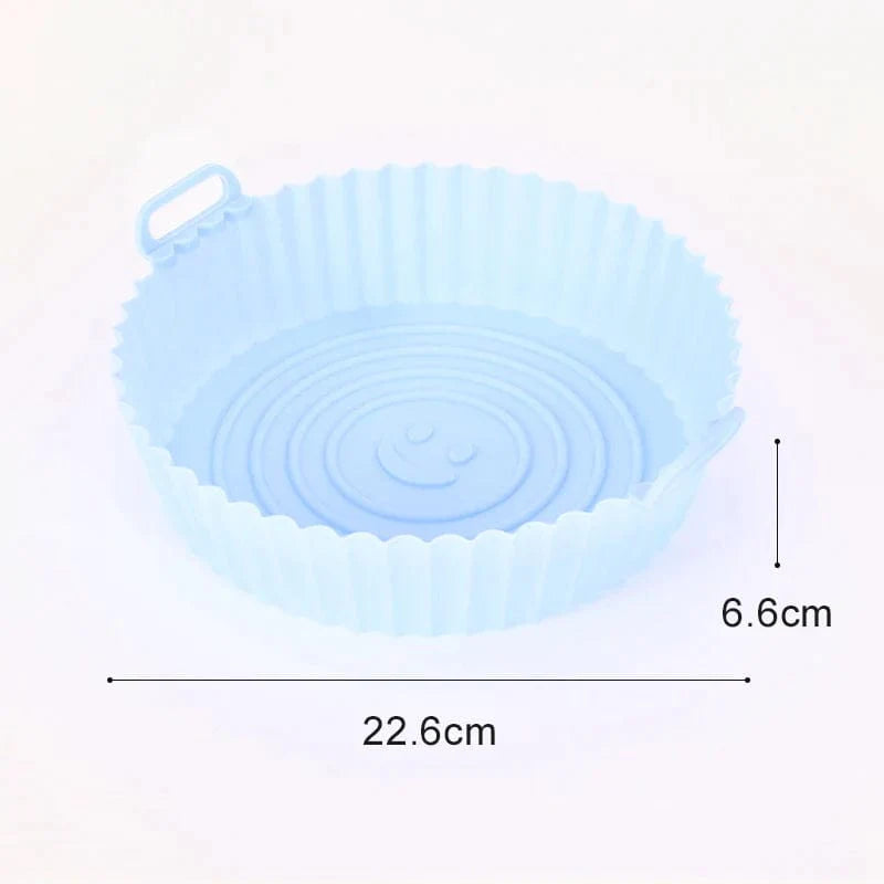Runda Silikonformar för Luftfrityrblå