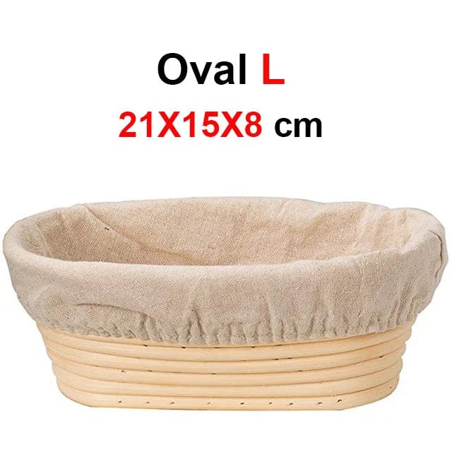 Rund av jute för surdegsbröd - Kit med 2 - Certifierad CE / CIQ / EEC / LFGB / SGS Oval 21X15X8