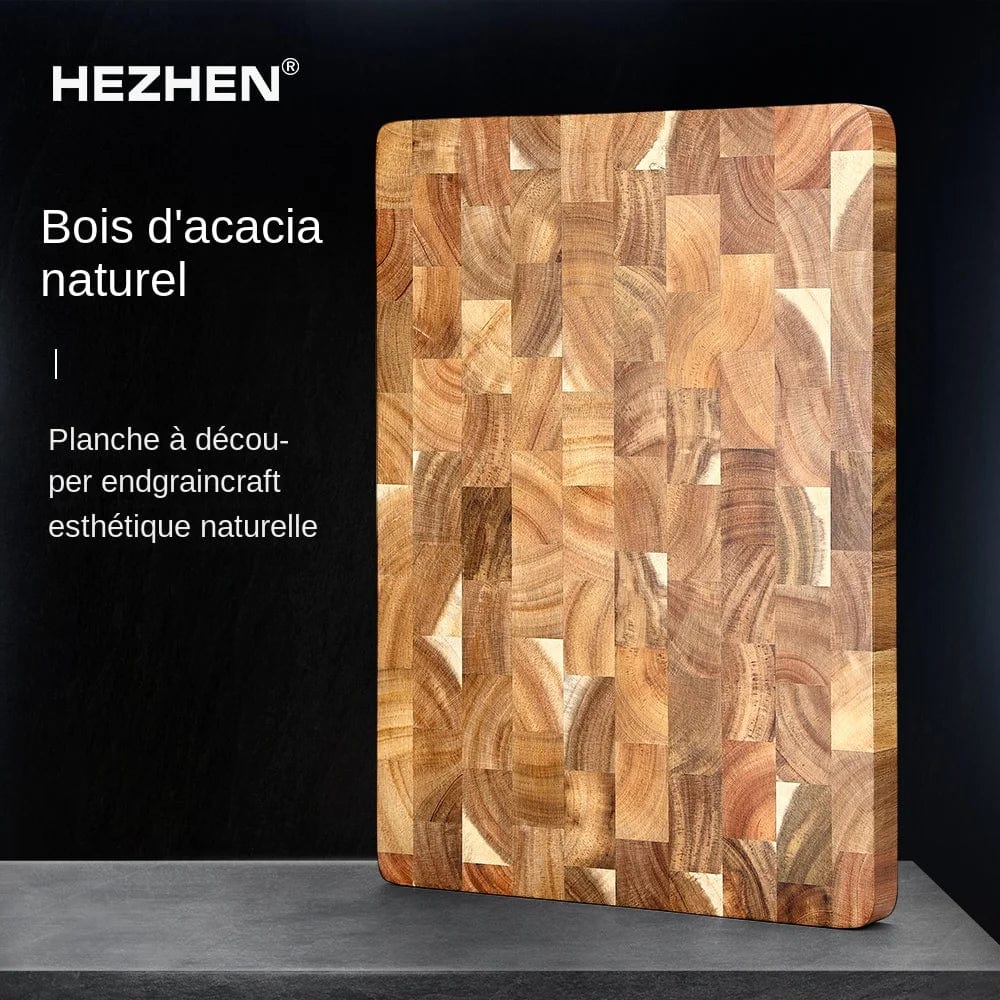 Premium dubbelsidig akacieträskärbräda, dränerande och fuktavvisande - Miljövänlig kök 400x258x26mm
