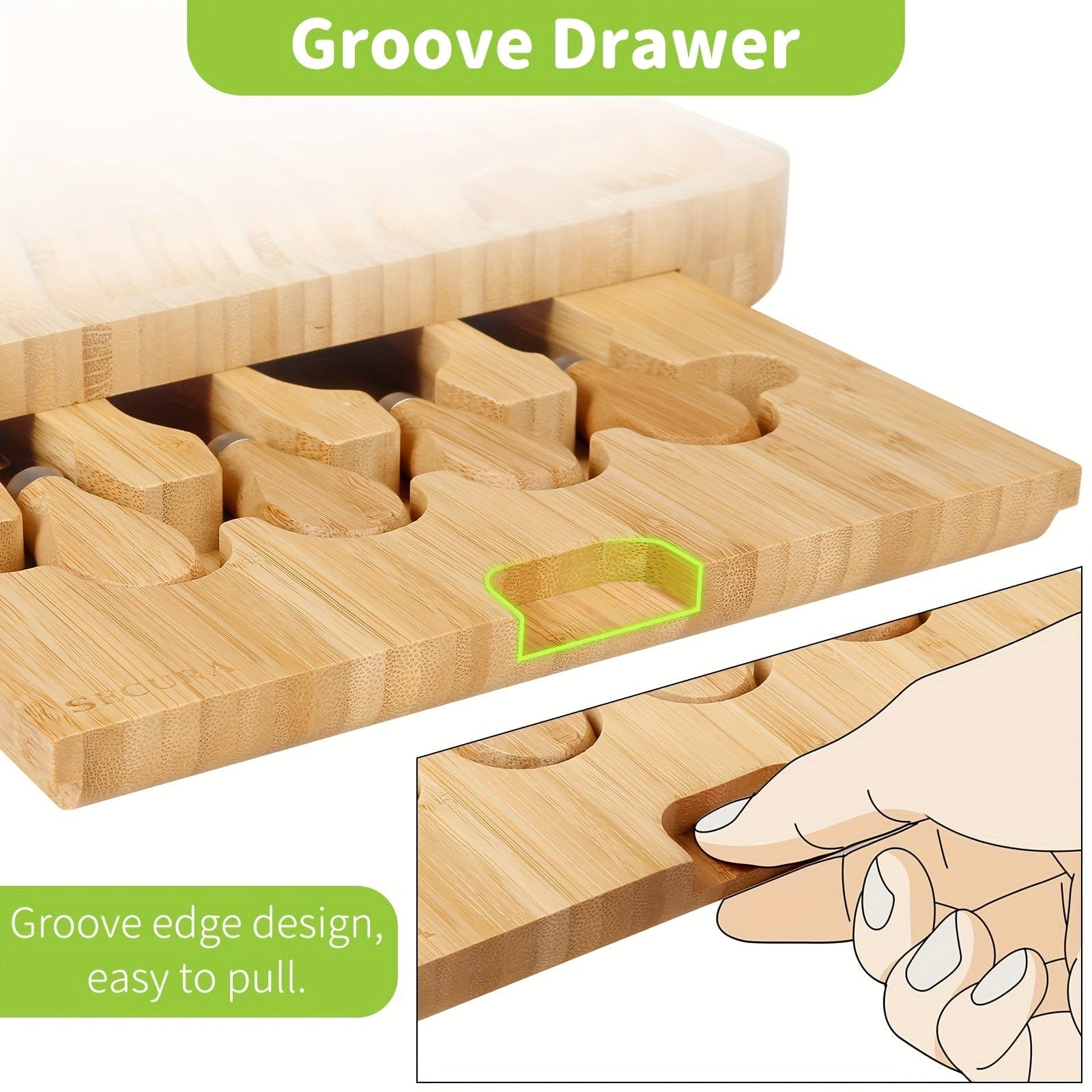 Bambooställ med ostkniv och keramikskålar - Gåvoset优 - FN63926 Beige