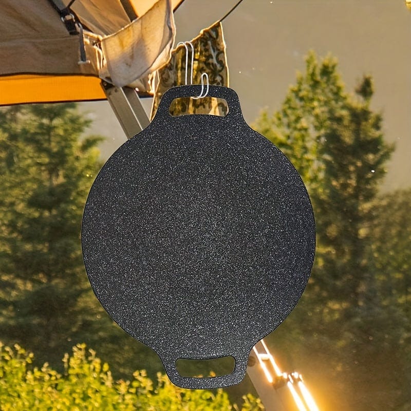 Grillpanna i gjutjärn, rund form, beläggning av Maifan-sten, grillpanna med handtag - NK103563