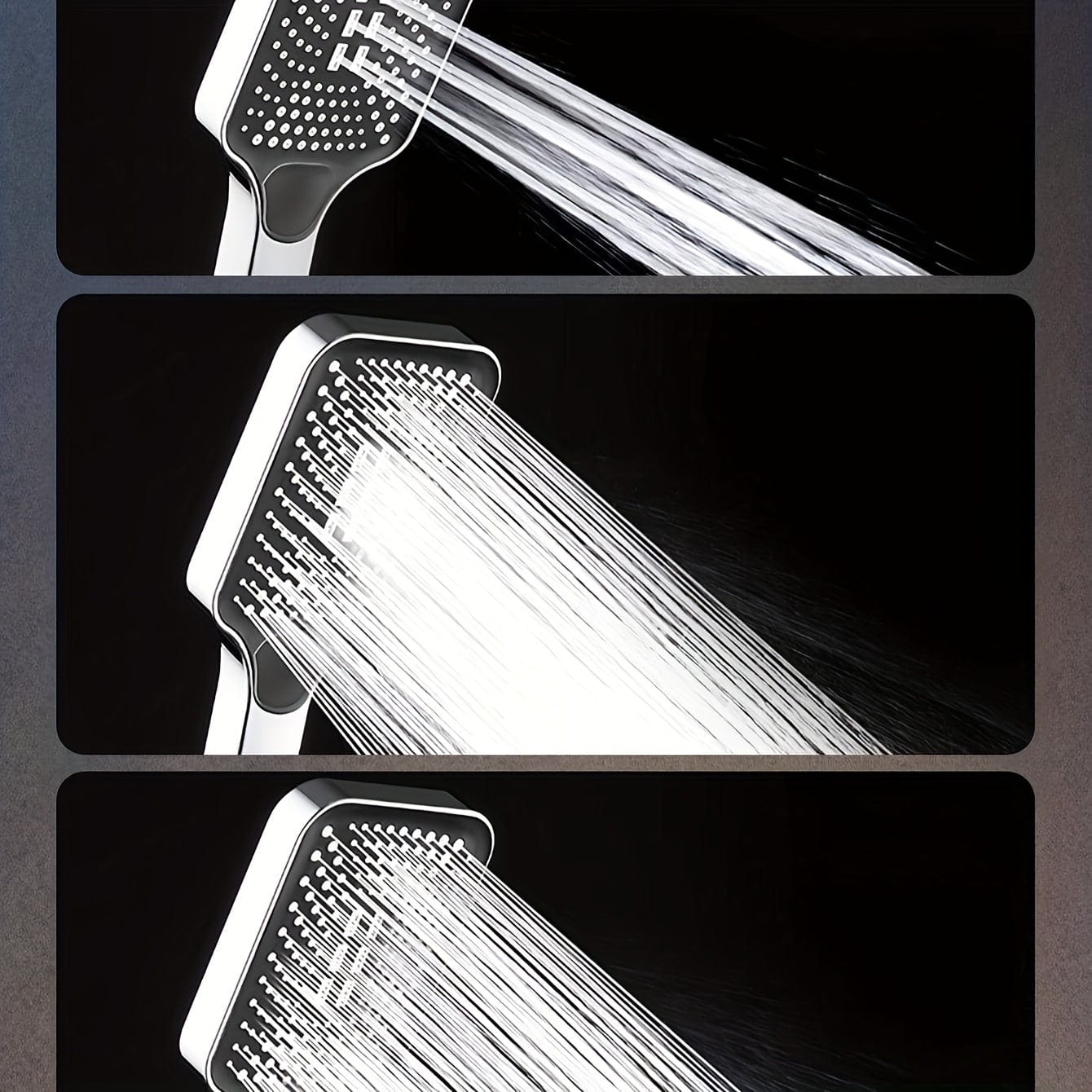 Justerbar fyrkantig duschhuvud, superladdad i ABS, termostatisk spray, vattensparare, badrumsaccessoar