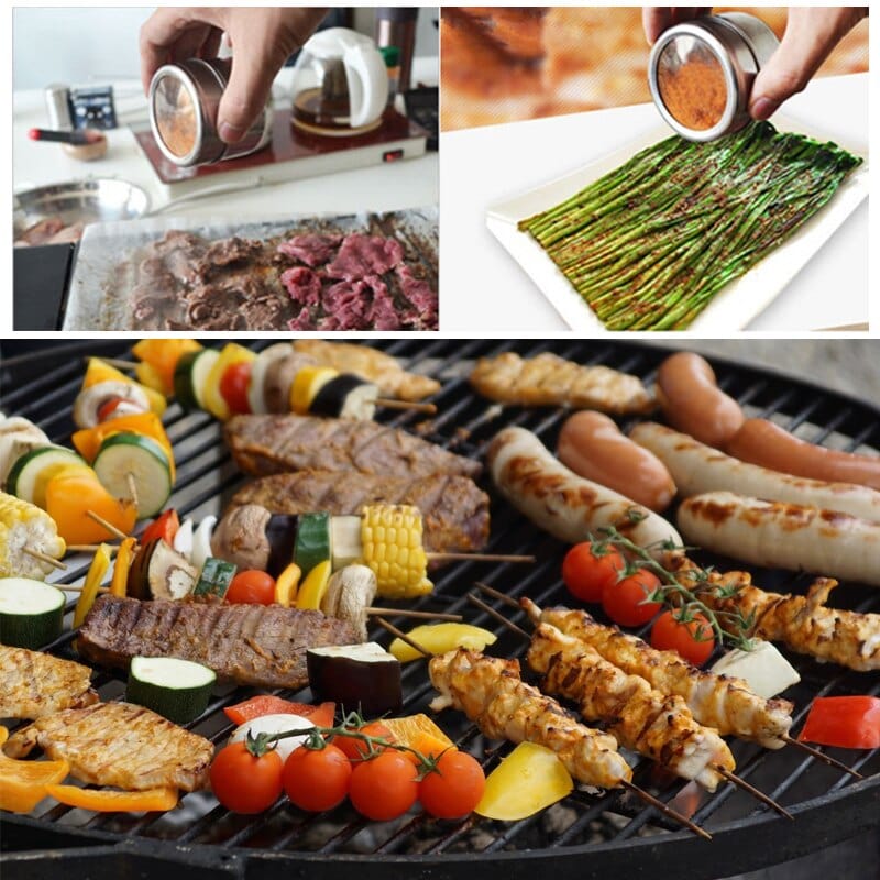 Metallbehållare för kryddor och malda livsmedel