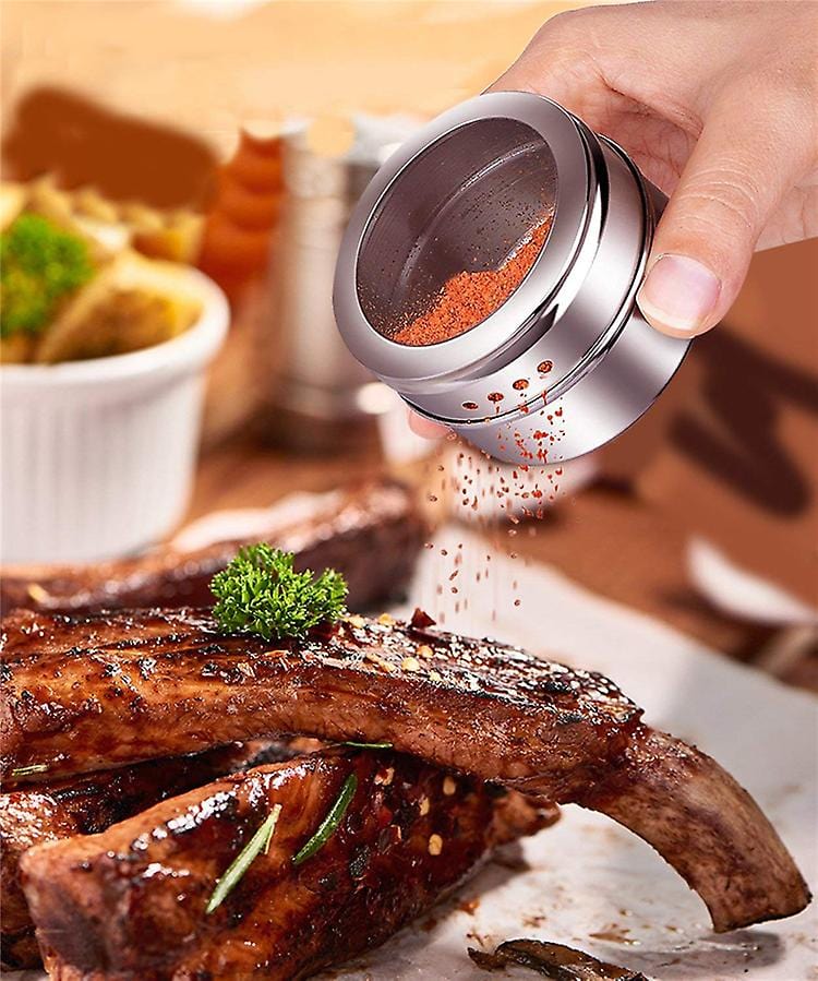 Metallbehållare för kryddor och malda livsmedel