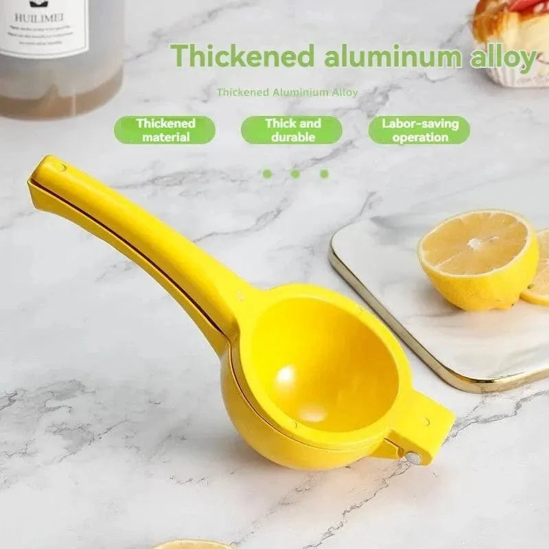 Färgglad manuell citronpress - Kompakt juicepress gul