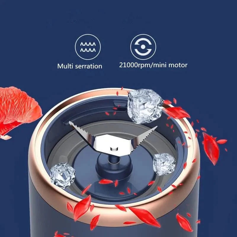 Bärbar Elektrisk Multifunktionell Juicepress 300ML - Blå/Rosa