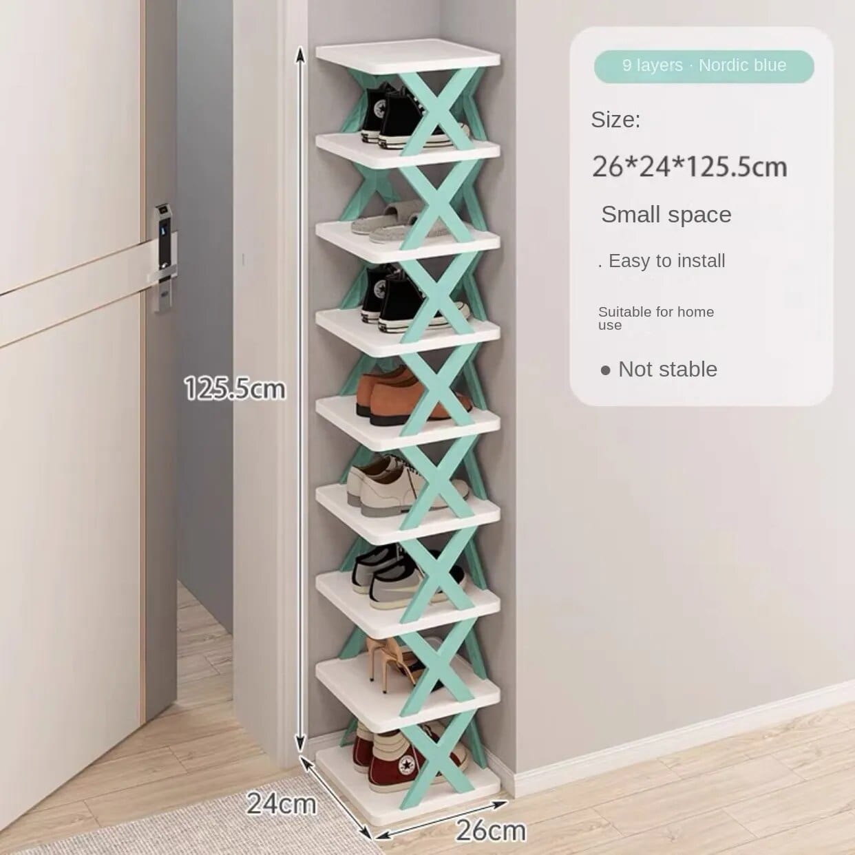 Skorhylla med 9 våningar / Blå