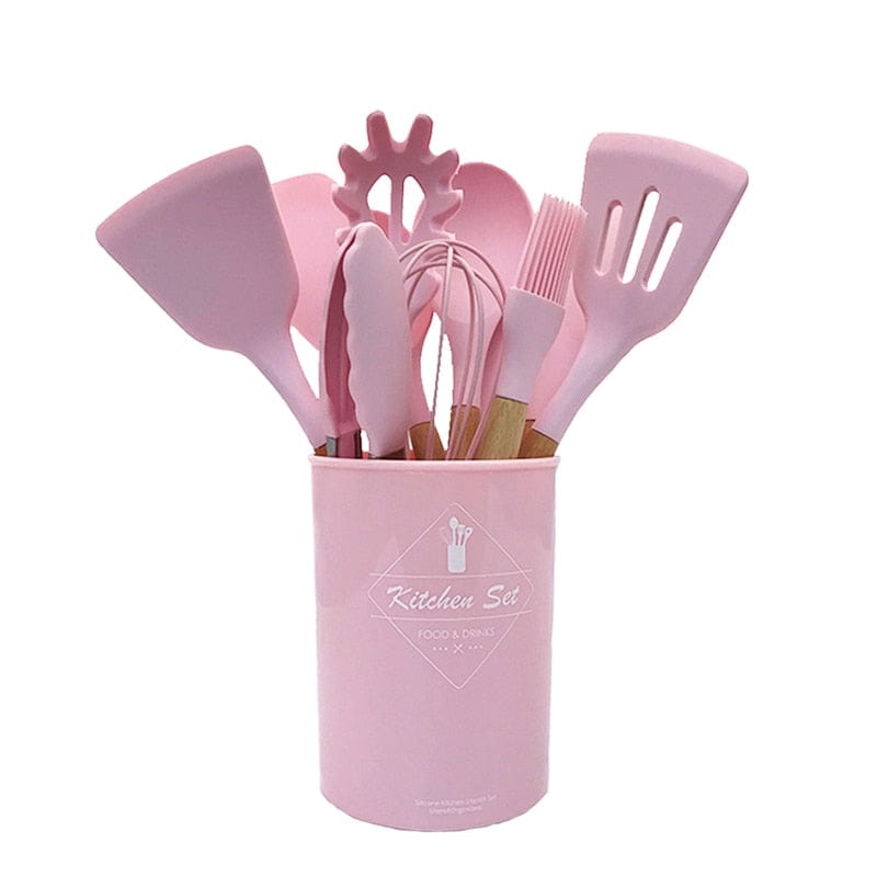 Set med 12 köksredskap Rosa