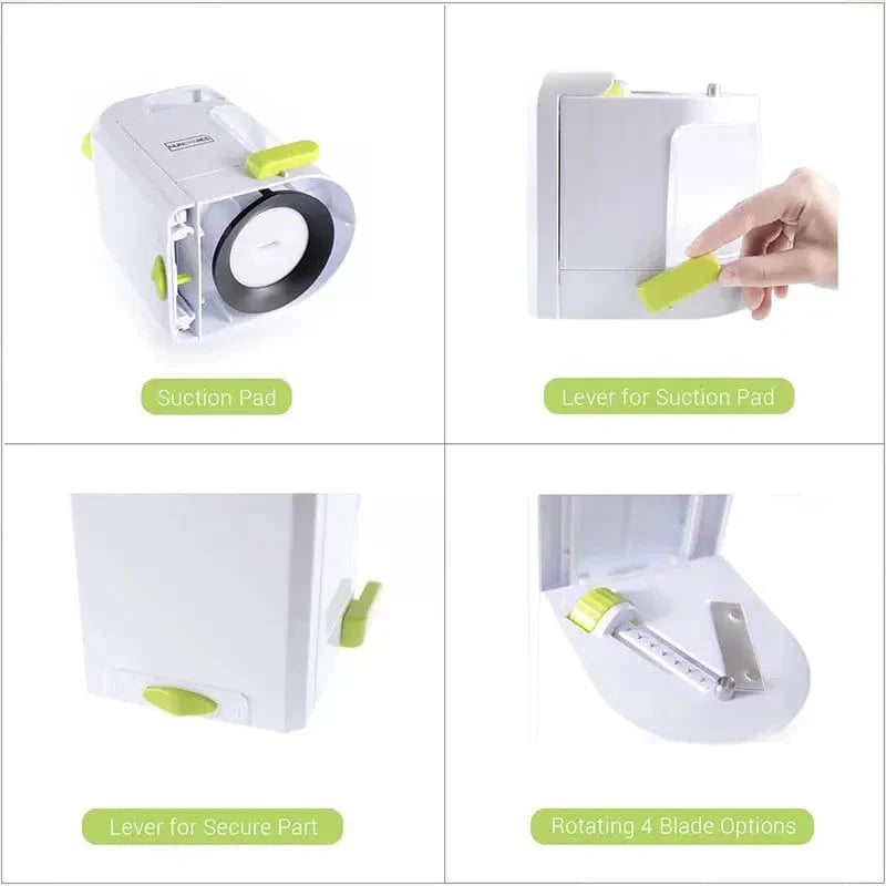 Grönsaksspiraler 4-i-1 med sugkopp - Zucchini-skärare Vit