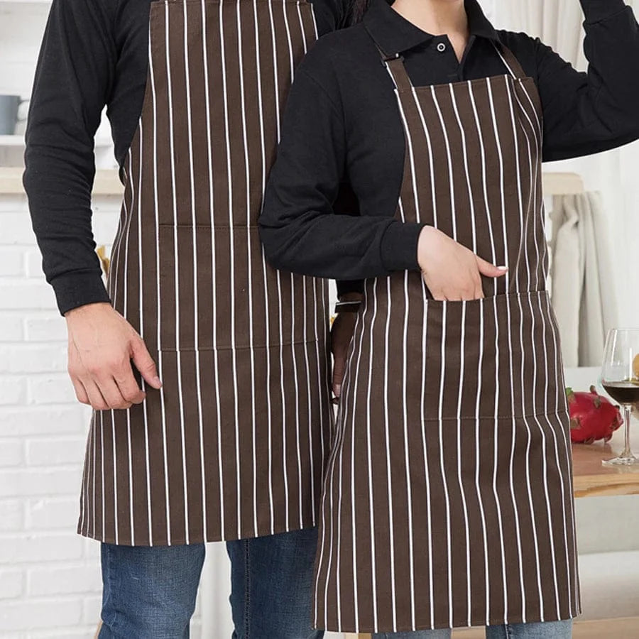 Justerbart Randigt Köksskydd för Vuxna - Perfekt för Restaurang, Camping och Kök