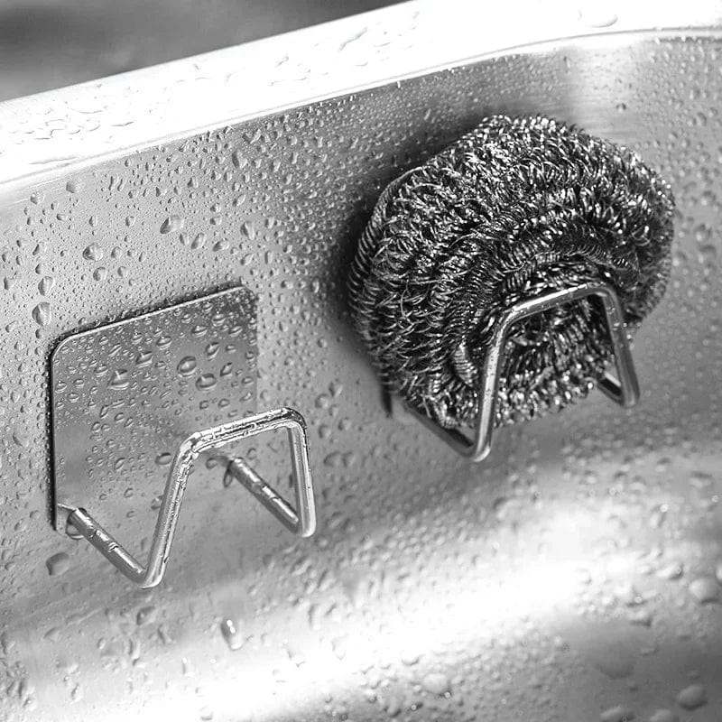 1-6 st kökssvampshållare i rostfritt stål för diskho, självklistrande avloppstorkställ, hylla för hushåll, väggkrokar, förvaring, organiserare