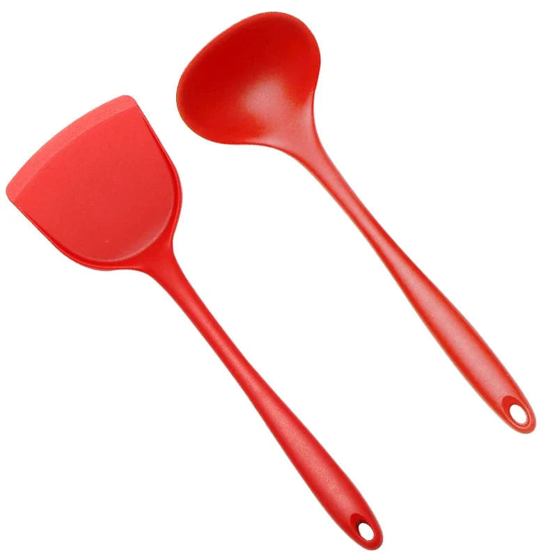 3/2 Stk Kökstillbehör Verktyg Silikonredskap Set Non-Stick Kokkärl Sleve Spade Kökstillbehör 2st Stil 1