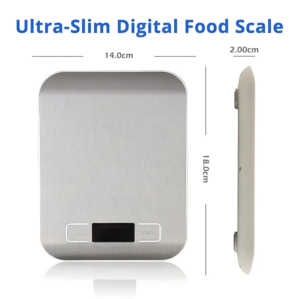 Digital köksvåg i rostfritt stål 5kg/10kg