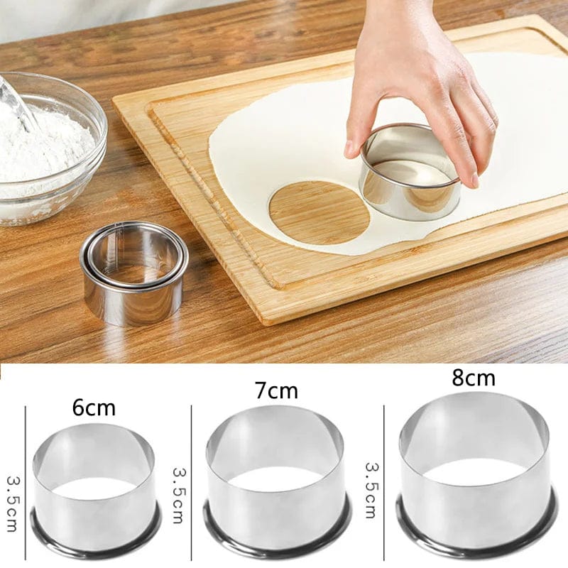 5 st/Set Dumplingsformar i rostfritt stål, kinesisk Shuijiao-tillverkare, empanadas metalldegtryckare, köksredskap för bakverk