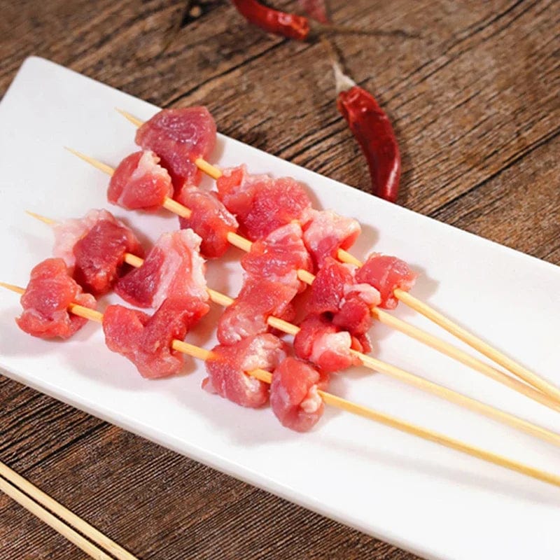 90 stycken Engångs Bamboo Stick, Livsmedelsgodkända Bamboo Spett, Naturligt Trä, Långa Spett för Grillning, Frukt, BBQ Verktyg, 15/20/25/30 cm