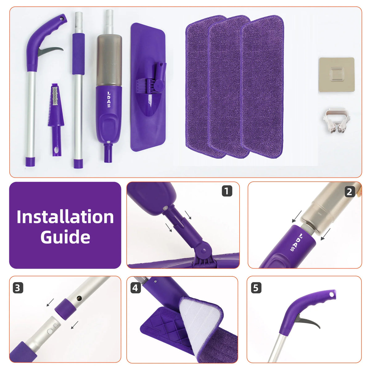 Spraymopp för kök, kakel och trägolv