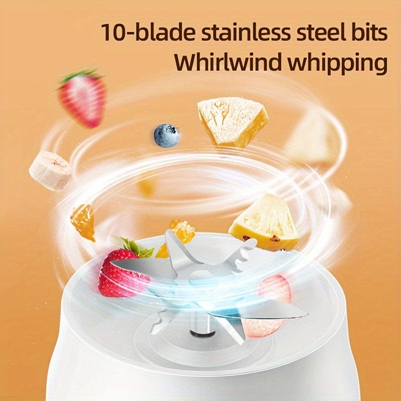 USB-Uppladdningsbar Multifunktionell Mixer: Juicer för Frukter, Grönsaker, Is, Smoothie Vit