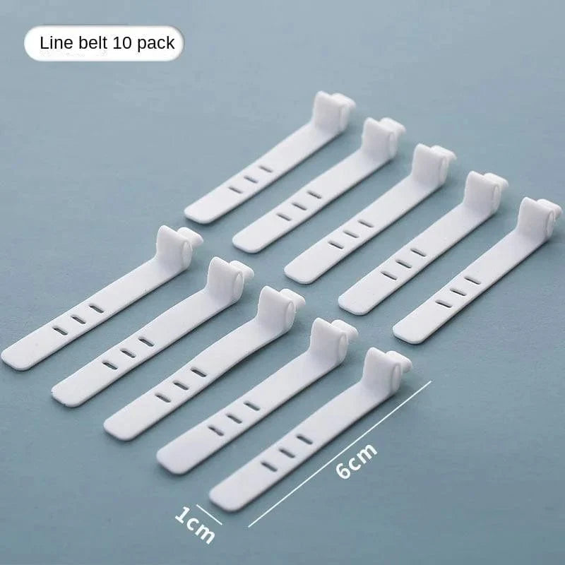 Lagringslåda för laddningskablar 8 fack Transparent Line belt 10-pack