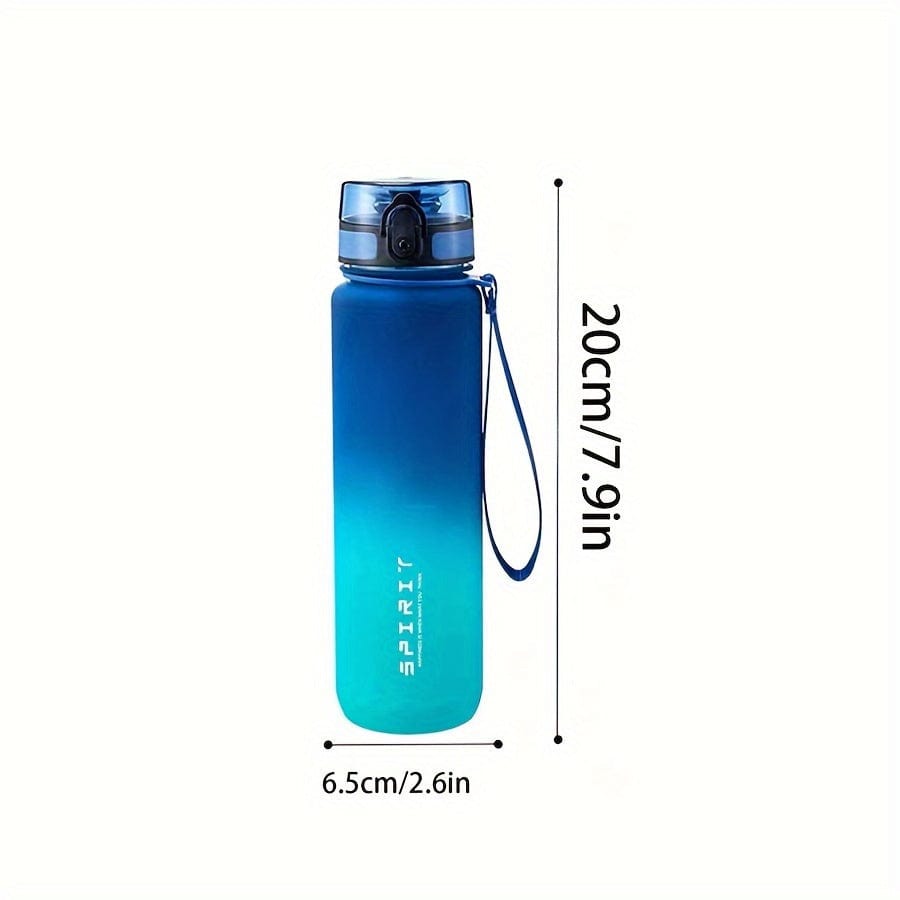 Sportig Plastvattenflaska 500ml - Läckagesäker - För Camping, Vandring, Träning - Födelsedagspresent Blå-grön Gradient / 500ml
