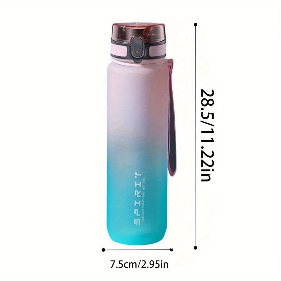 Sportig Plastvattenflaska 500ml - Läckagesäker - För Camping, Vandring, Träning - Födelsedagspresent Pink Cyan Gradient / 1000ml