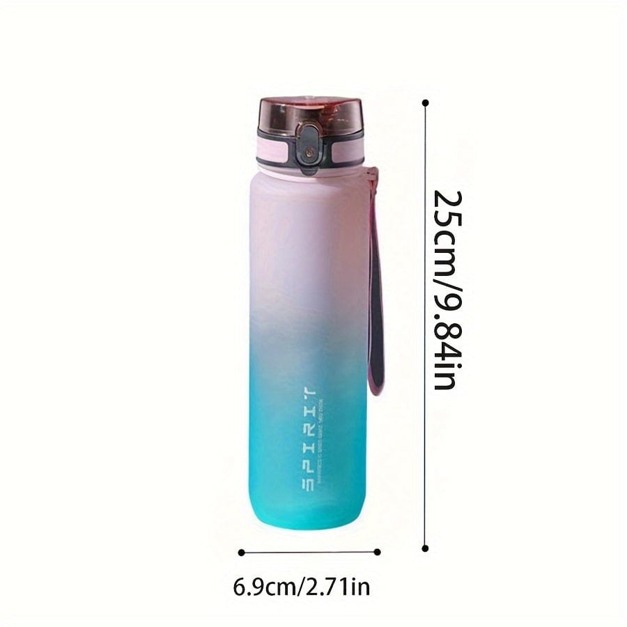 Vattenflaska Sport i Plast 500ml - Läckagesäker - För Camping, Vandring, Fitness - Födelsetagspresent Rosa Cyan Gradient / 650ml