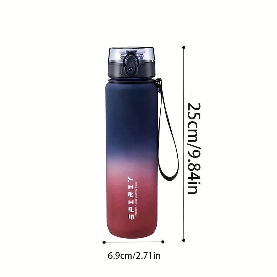 Sportflaska i plast 500 ml - läckagesäker - för camping, vandring, träning - födelsedagspresent Lila Röd Gradient / 650 ml