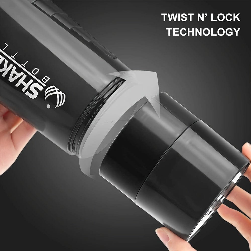 Shakerflaska med 2 fack GymHomeAssistentFitness