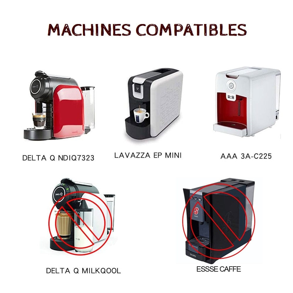 Återanvändbara kapslar för Delta Q NDIQ7323, Lavazza EP Mini och AAA 3A-C225