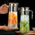 Ju Carafe med lock, 1600ml/2000ml, i plast, för Bubble Tea och andra sommardrycker.