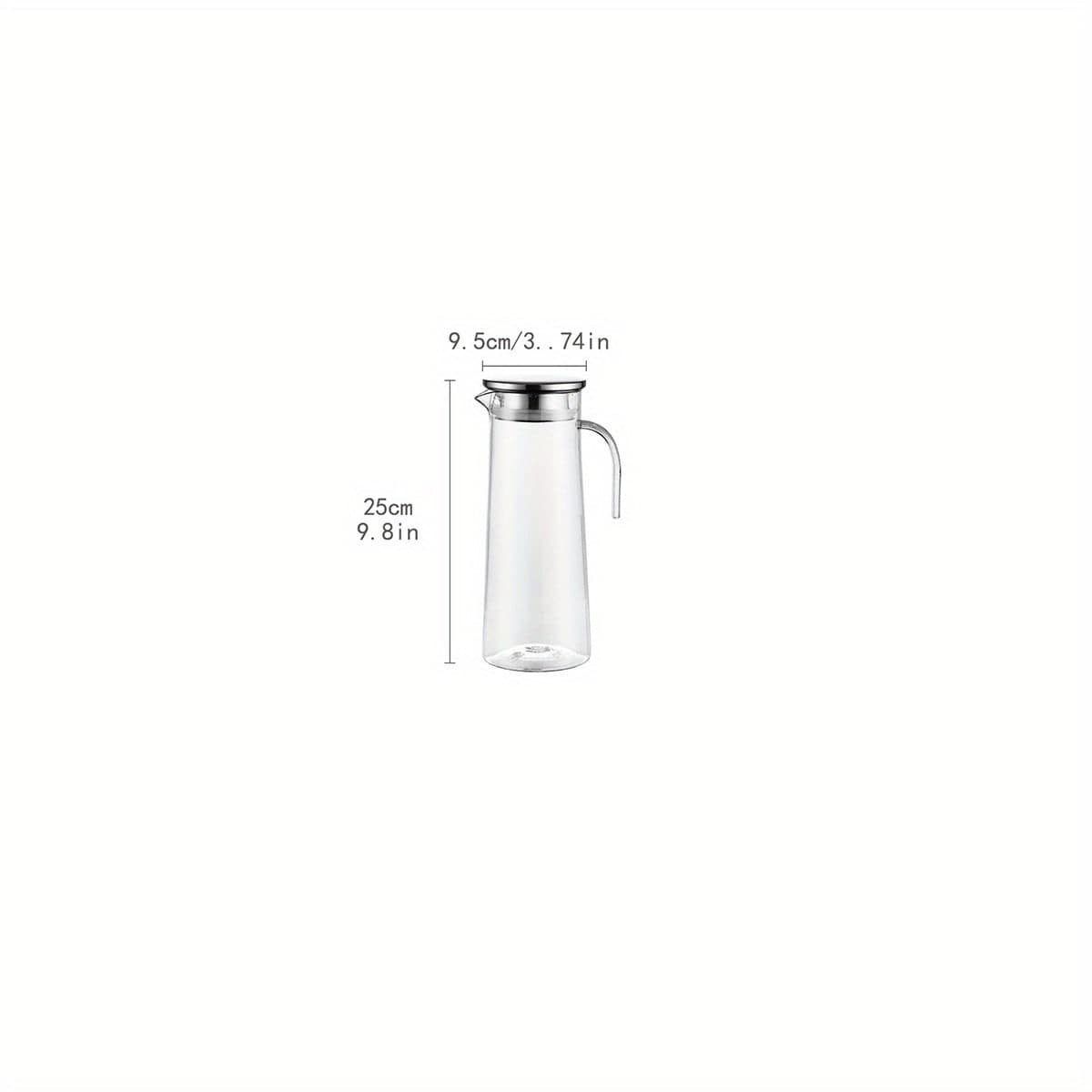 Saftkaraff med lock, 1600ml/2000ml, gjord av plast, perfekt för Bubble Tea och andra somriga drycker. Lock i rostfritt stål / 1100ml/37.1oz