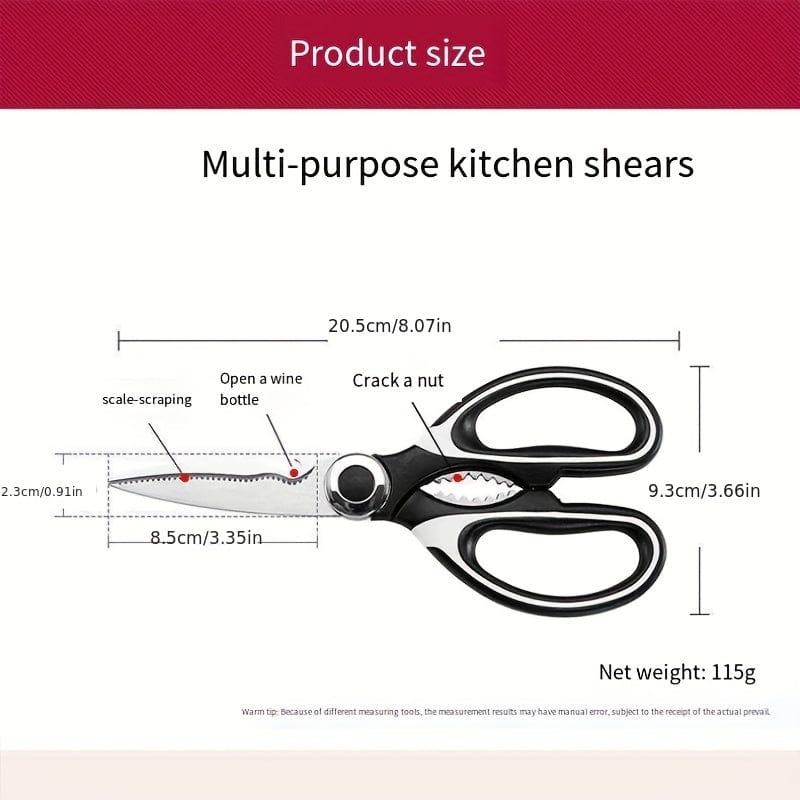 Multifunktionella kökssaxar för fågel i rostfritt stål Thick Multifunctional Kitchen Scissors