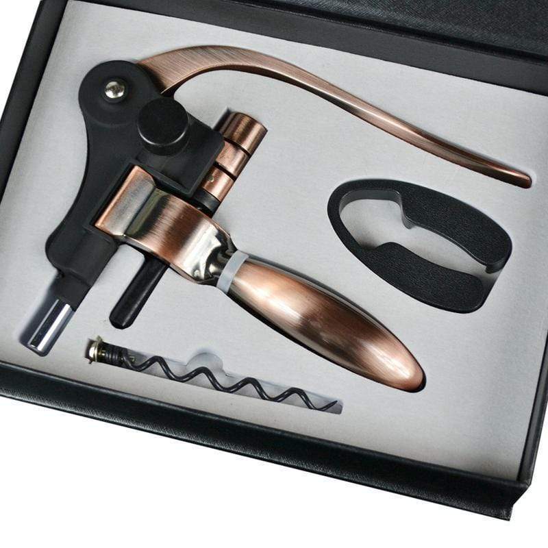 Sommelier-set: Korkskruv med spak och kapsylkniv