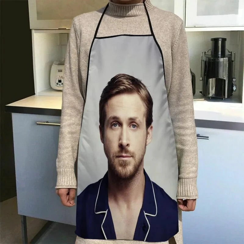 Specialanpassad Ryan Gosling Kökförkläde Middagsfest Matlagning Förkläde Vuxna Bakningsaccessoarer Vattentåligt Tyg Tryckt Rengöringsverktyg 3 / 68x95cm