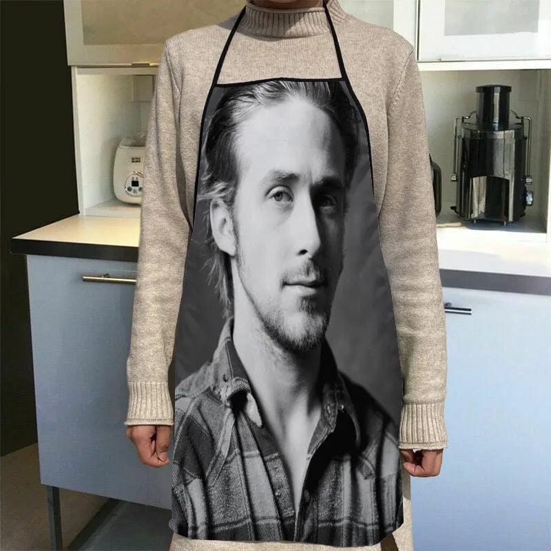 Specialiserad Ryan Gosling Kökssförkläde Middagsfest Matlagning Förkläde Vuxen Bakningstillbehör Vattentätt Tyg Tryckt Städverktyg 4 / 68x95cm