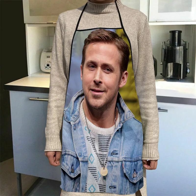 Anpassad Ryan Gosling Köksskydd Middagspartys Köksskydd Vuxen Bakningstillbehör Vattentåligt Tyg Tryckta Rengöringsverktyg 5 / 68x95cm