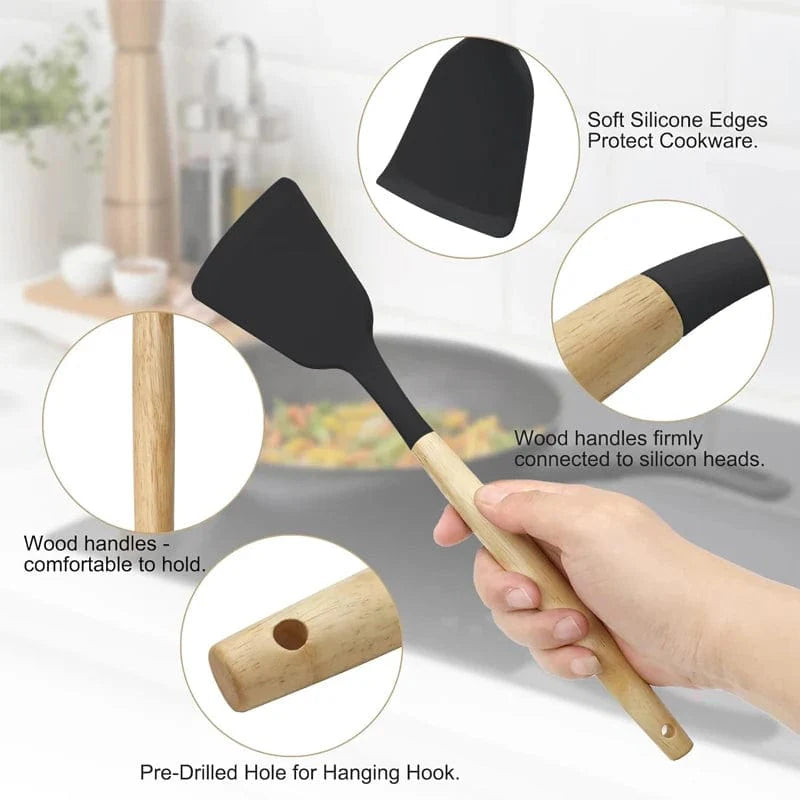 Set med 12 stycken silikon köksredskap, Non-stick Värmetåliga - Kökstillbehör